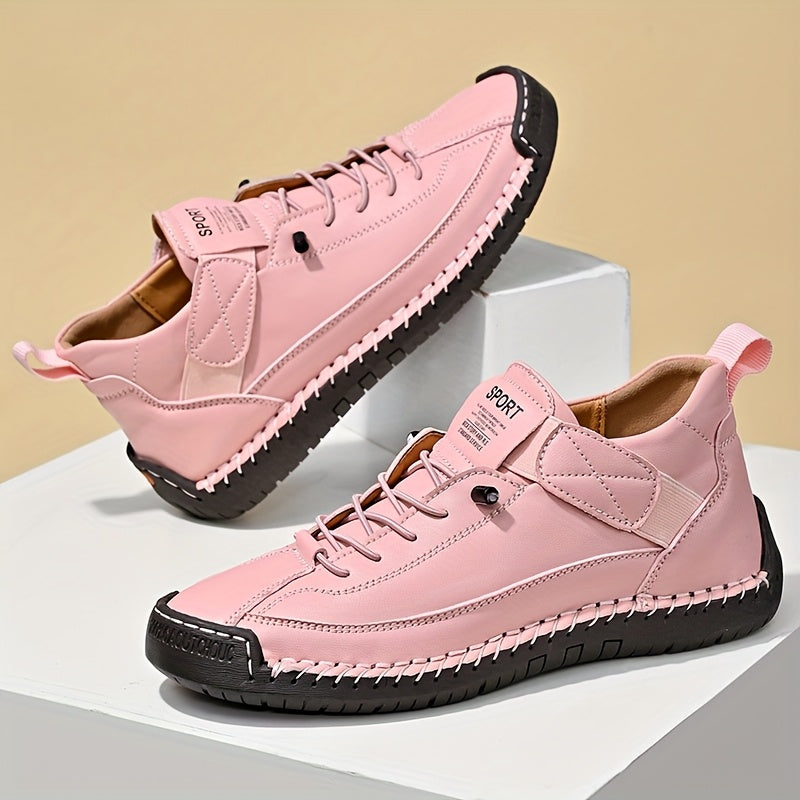 Women'S Slip-On Loafers - Breathable Synthetic Cover Casual Shoes with Soft Rubber Sole, Lace-Up Design, All-Season Comfort for Casual Attire, Ladies Shoes