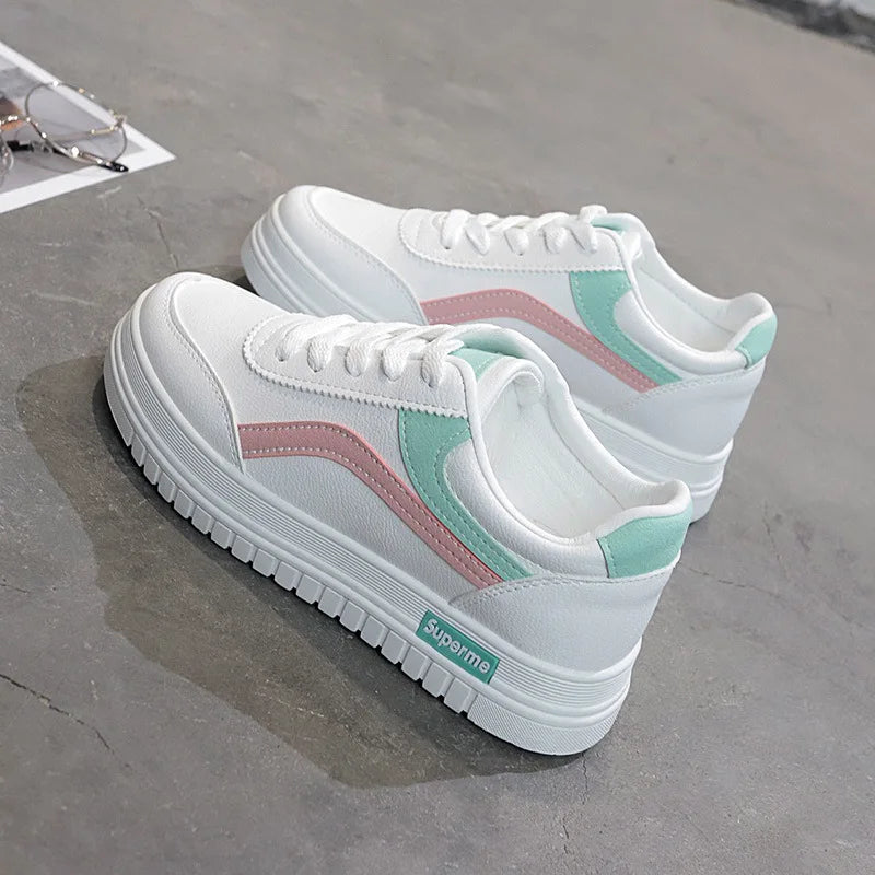 Wholesale New Fashion Woman's Shoes Real Leather Casual Shoes Trend Sneakers Walking Style Shoes
