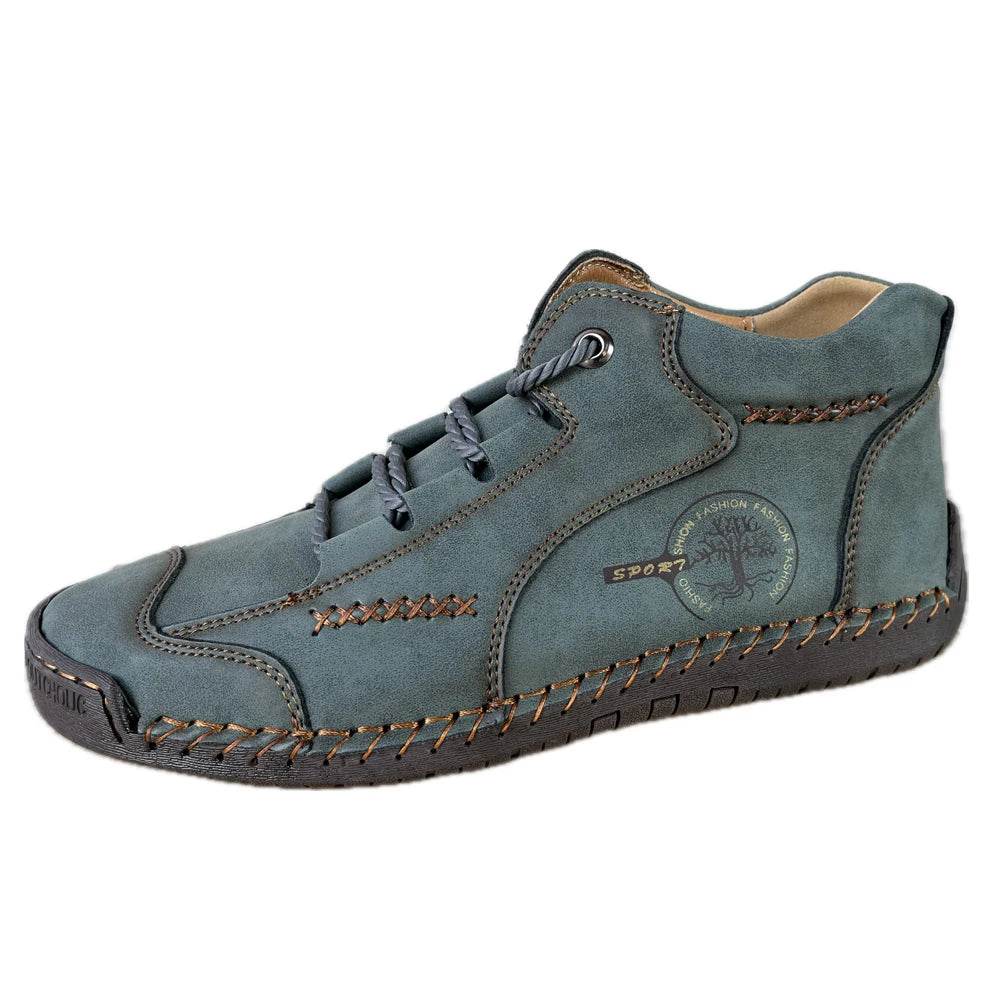 Men's Ankle Boots Work Boots Flats Chukka Outdoor Hiking & Trekking Shoes Leather Mid-top Cotton Padded Warm Lace up Handmade