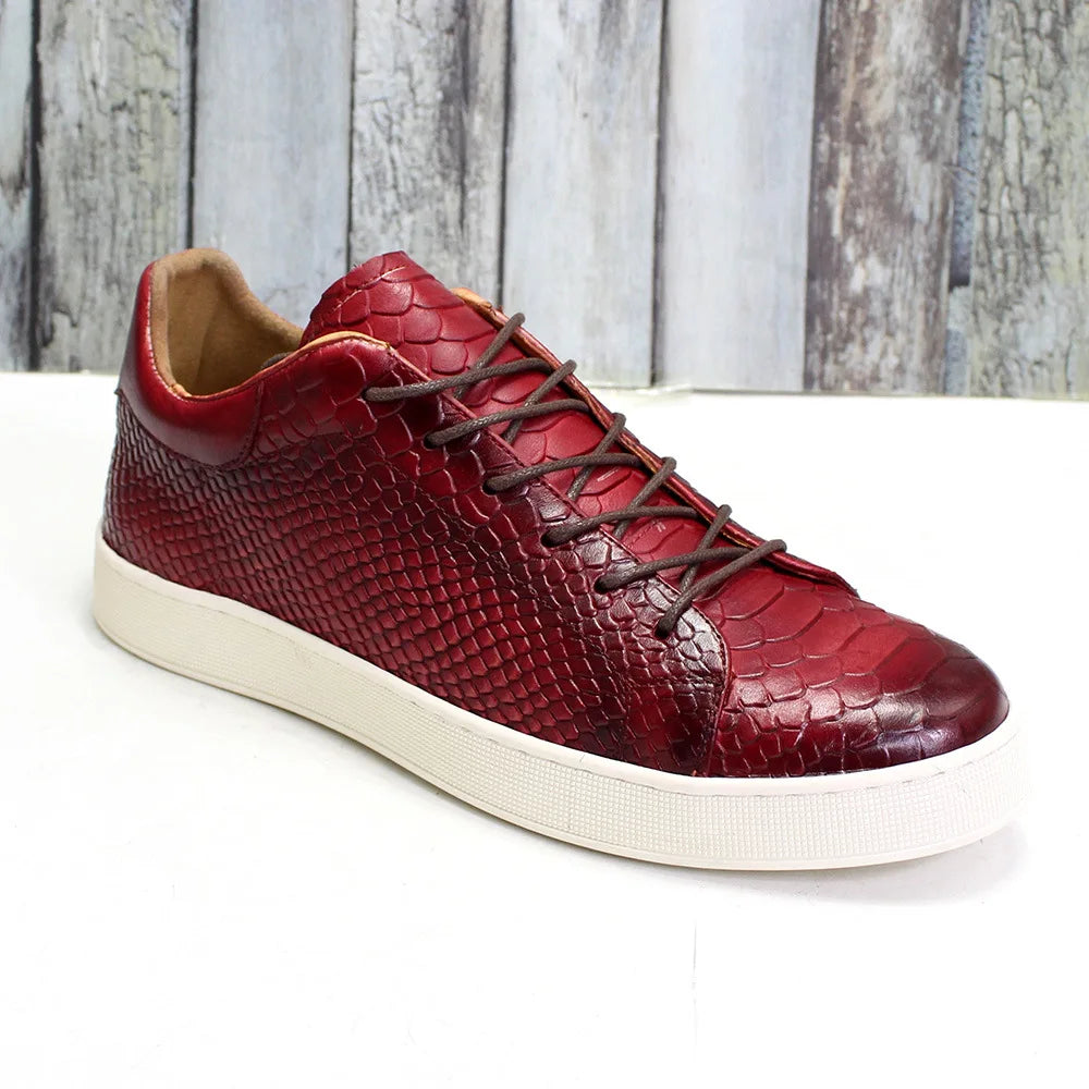 Large Size Shoes Men's Lace-up crocodile Casual Leather Shoes Men's Genuine Leather Comfortable Dress Shoes