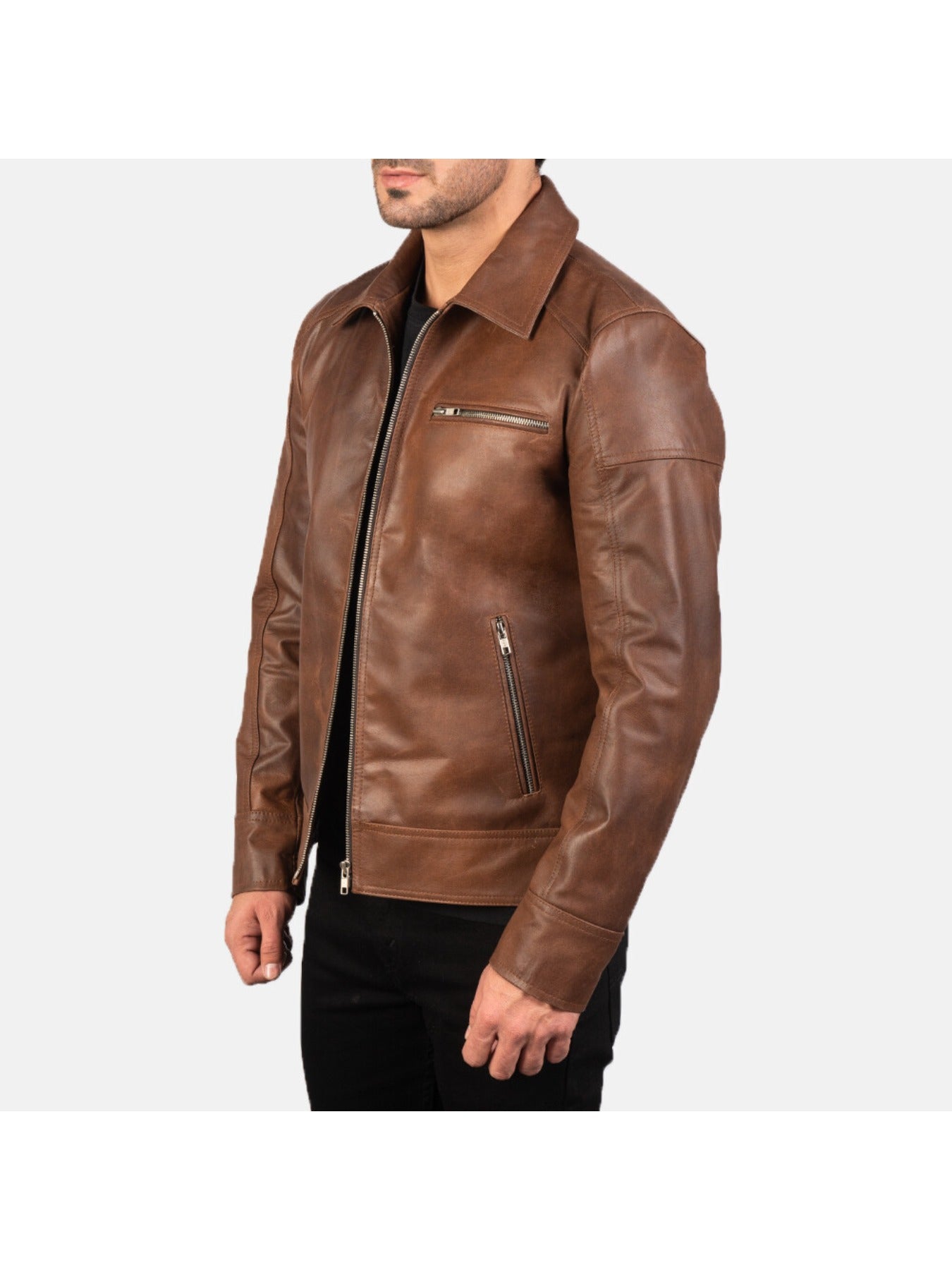 Stand-Up Collar Biker Jacket for Men | Trendy & Stylish New Casual Jacket with Zipper Closure and