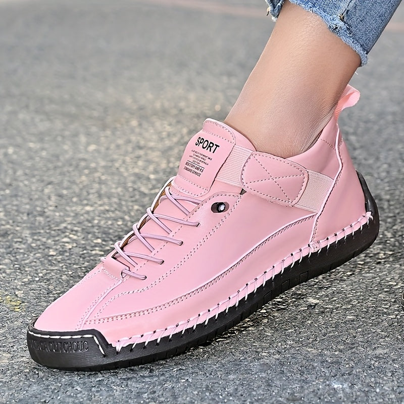 Women'S Slip-On Loafers - Breathable Synthetic Cover Casual Shoes with Soft Rubber Sole, Lace-Up Design, All-Season Comfort for Casual Attire, Ladies Shoes