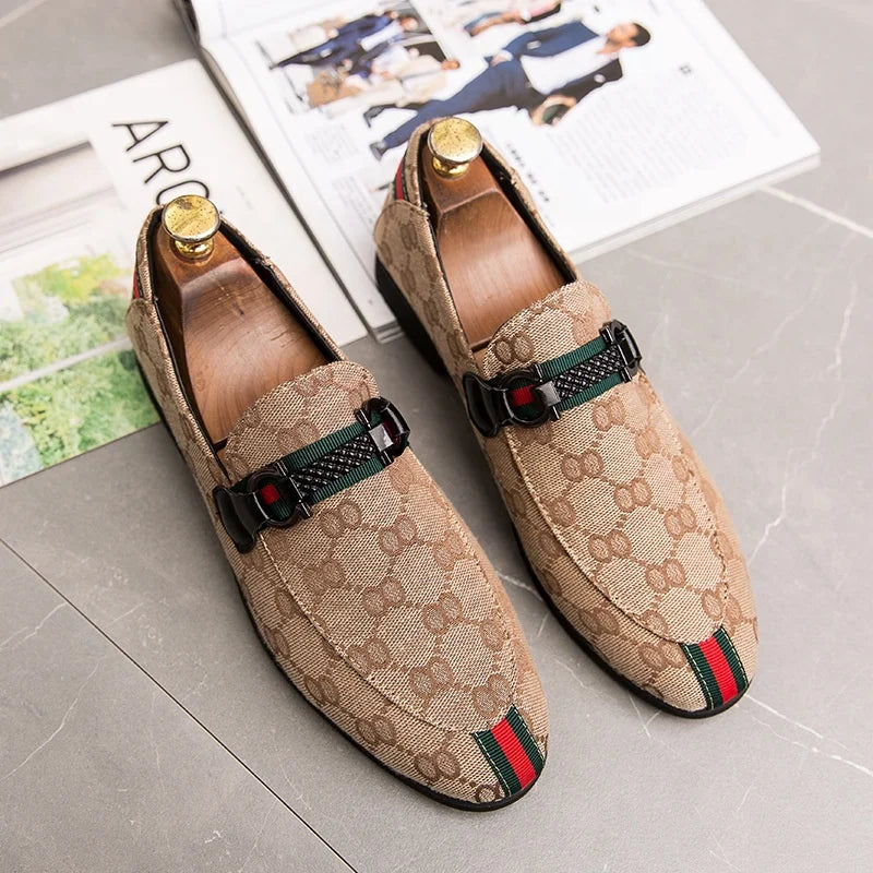 Cuccd Luxury Formal PU Loafers Slip-On Closure Cusp Toe Rubber Outsole Lightweight Comfortable Breathable Office Career Shoes