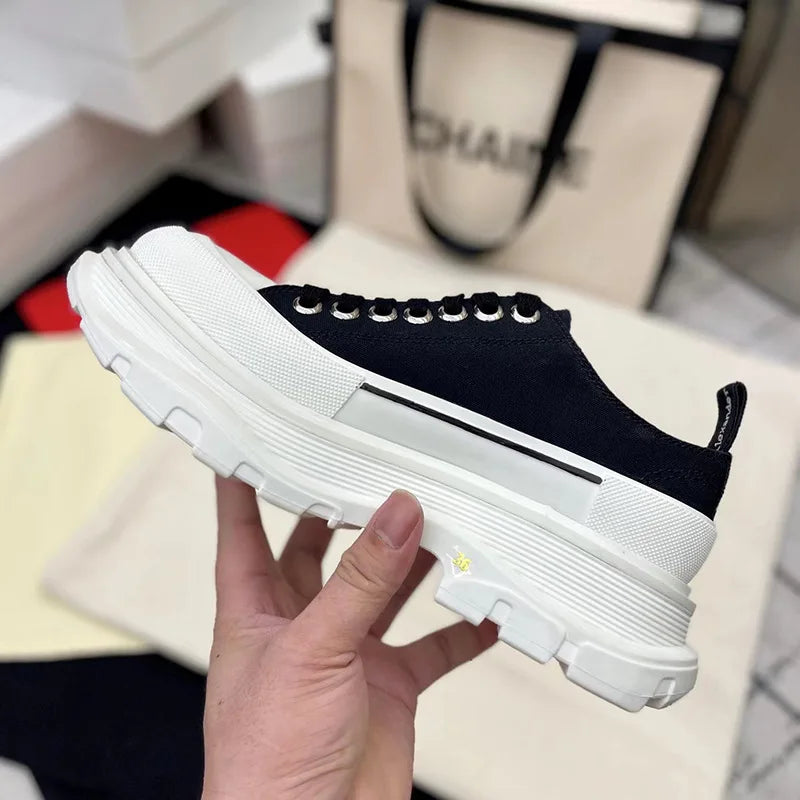 2025 new fashion platform men's and women's special canvas shoes comfortable deodorizing non-slip walking shoes