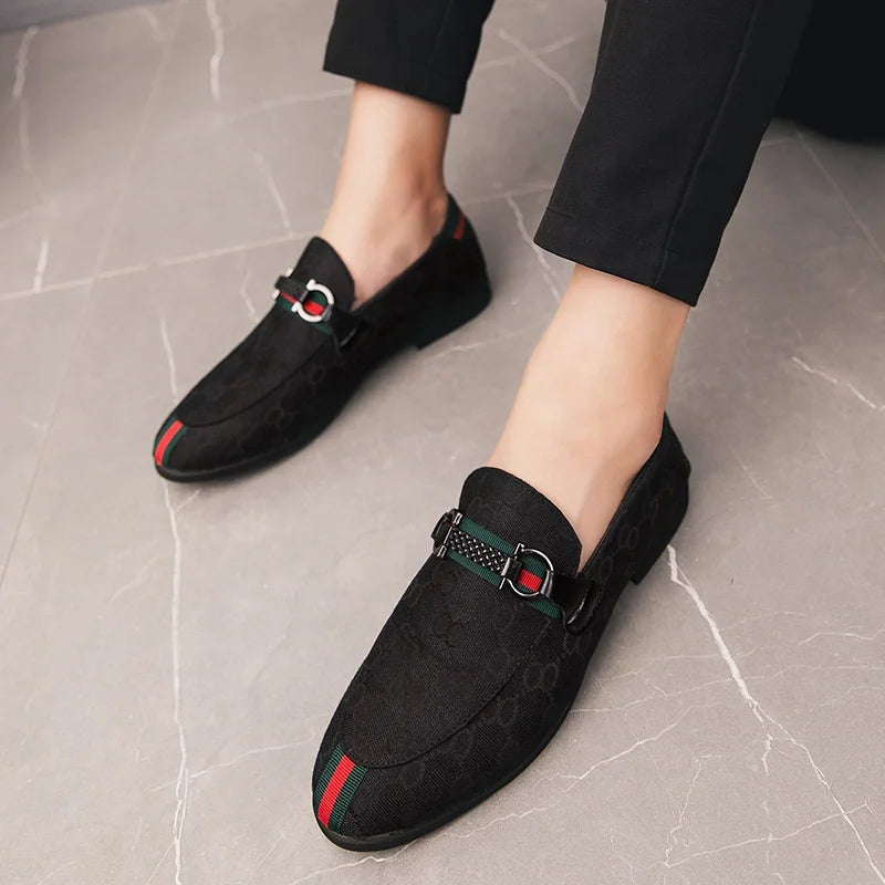 Cuccd Luxury Formal PU Loafers Slip-On Closure Cusp Toe Rubber Outsole Lightweight Comfortable Breathable Office Career Shoes