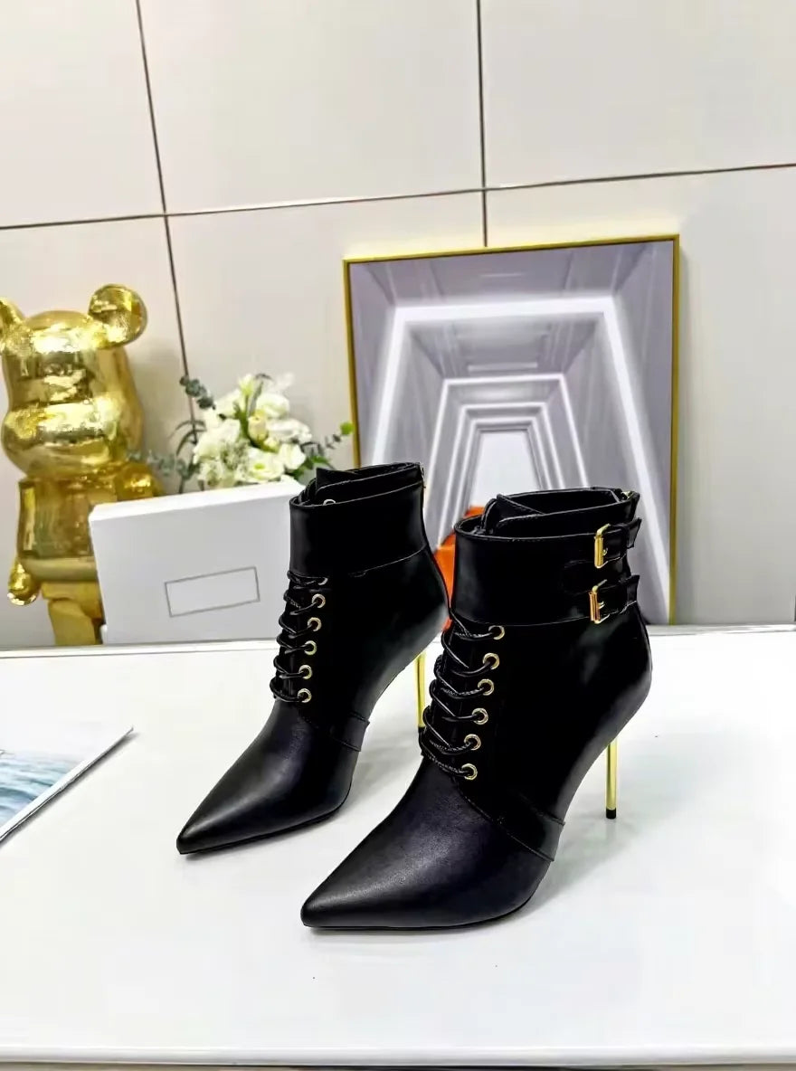 2024 Hot Factory Customization Famous Brand High Quality Luxury Women's Lace-Up Combat Boot