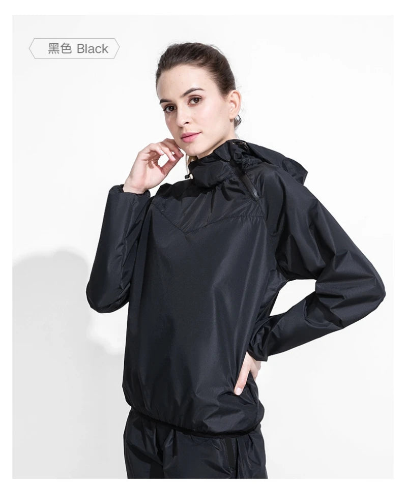 Sports Sweat Sauna Suit for Men and Women, Sweat Trousers, Running, Weight Loss, Fitness Clothing, Drop Body Suit, Jacket, Tops