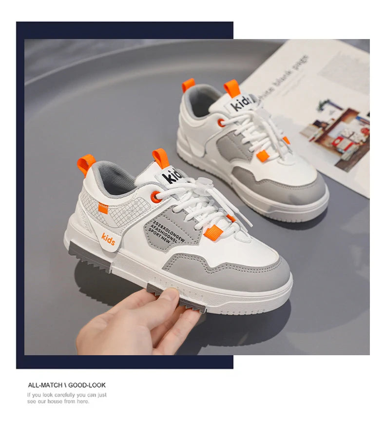 Children's shoes Children's small white shoes Boys' shoes 2024 new white sports shoes for primary school girls big children