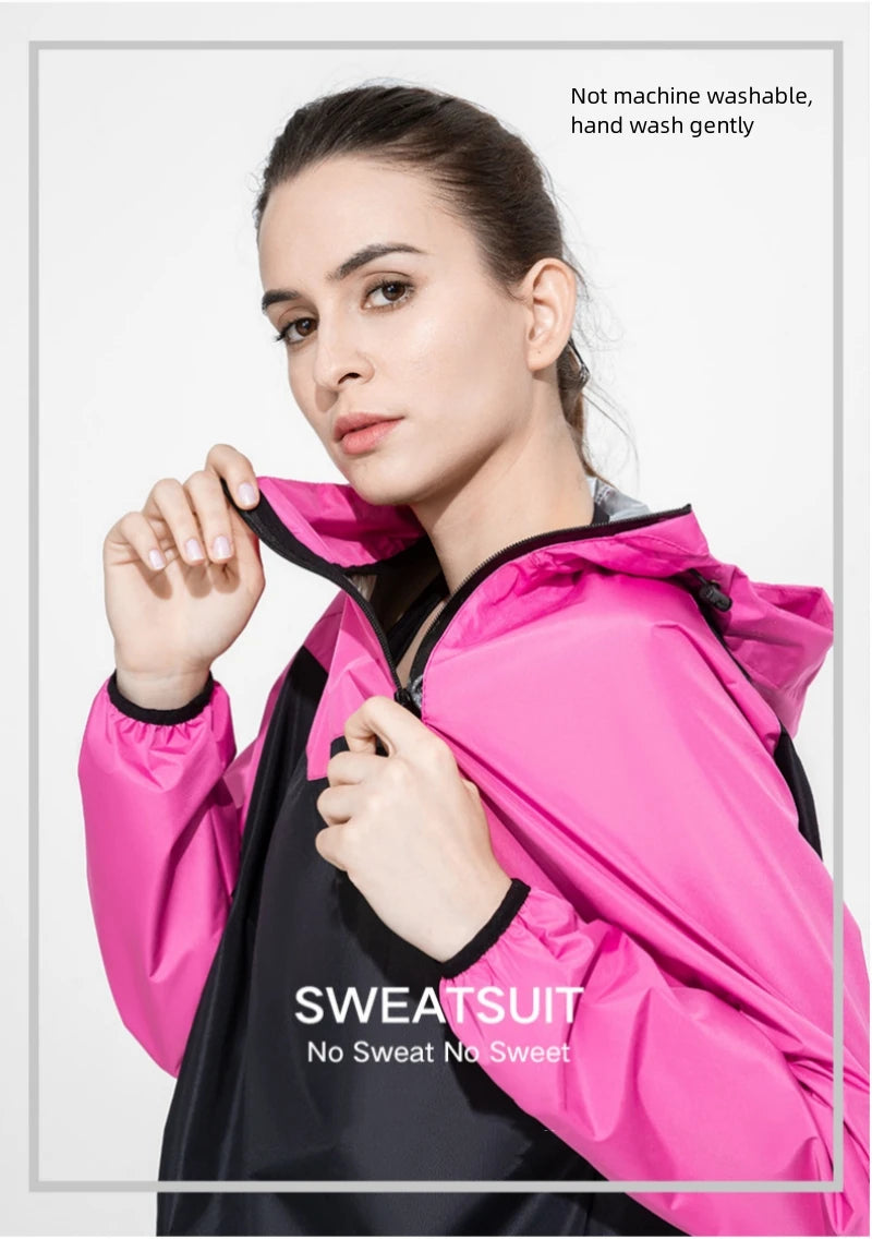 Sports Sweat Sauna Suit for Men and Women, Sweat Trousers, Running, Weight Loss, Fitness Clothing, Drop Body Suit, Jacket, Tops