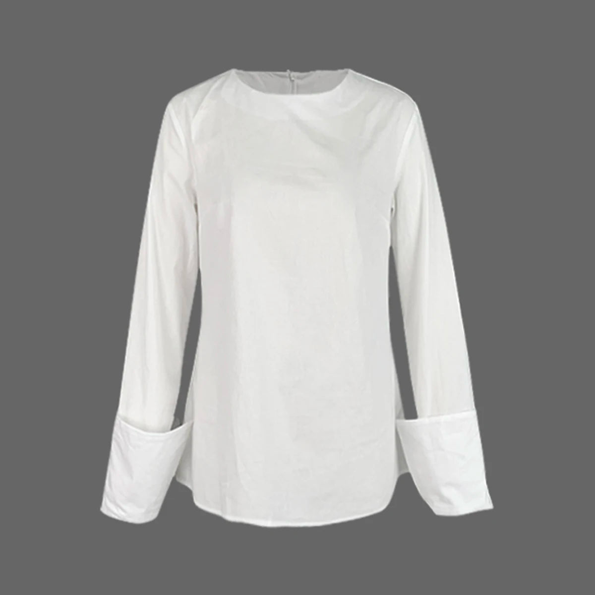 Woman 2025 New Round-neck T-shirts Blouse Autumn Spring Long Sleeves Simple 100% Cotton Urban Casual White Shits Tops for Women