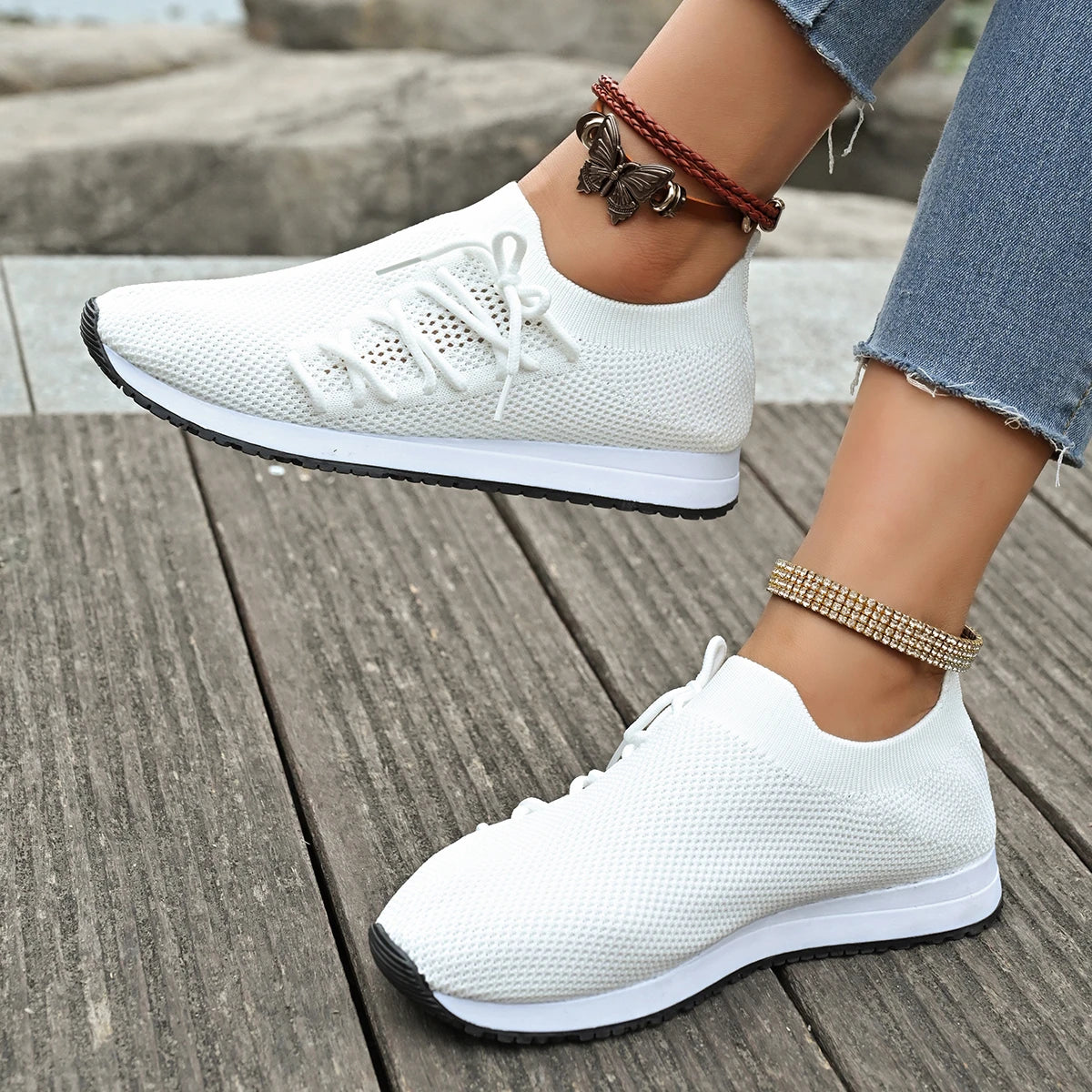 Women Casual Shoes Fashion Breathable Walking Mesh Flat Shoes Woman White Sneakers Women 2024 Tenis Feminino Female Shoes
