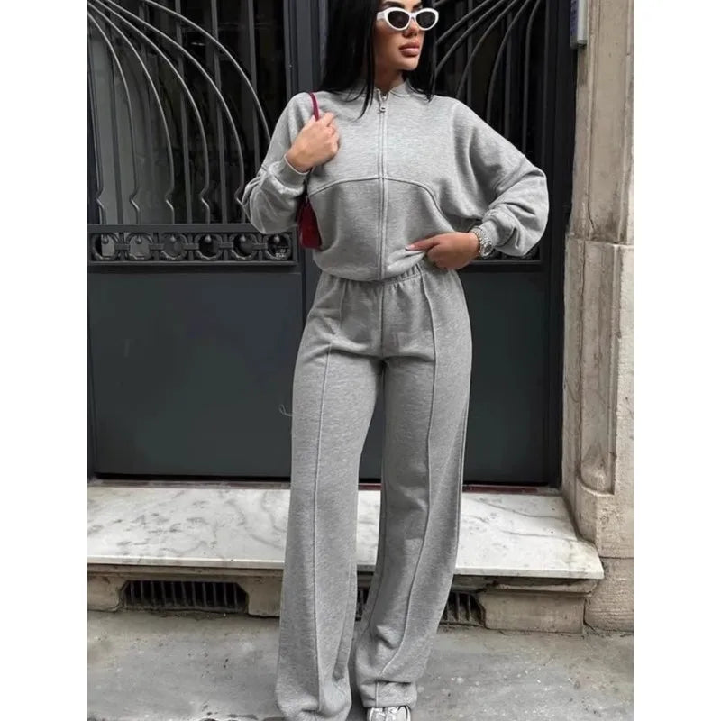 Casual Pants Suit 2025 Autumn Winter Cardigan Sweatshirts Sports Women Fashion Street Long-sleeved Jacket Trousers Two-piece Set