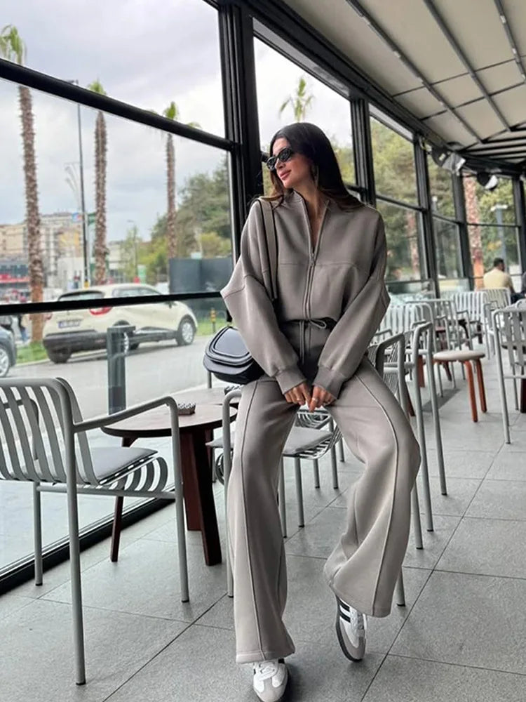 Casual Pants Suit 2025 Autumn Winter Cardigan Sweatshirts Sports Women Fashion Street Long-sleeved Jacket Trousers Two-piece Set
