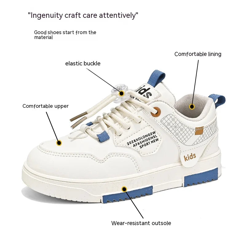 Children's shoes Children's small white shoes Boys' shoes 2024 new white sports shoes for primary school girls big children