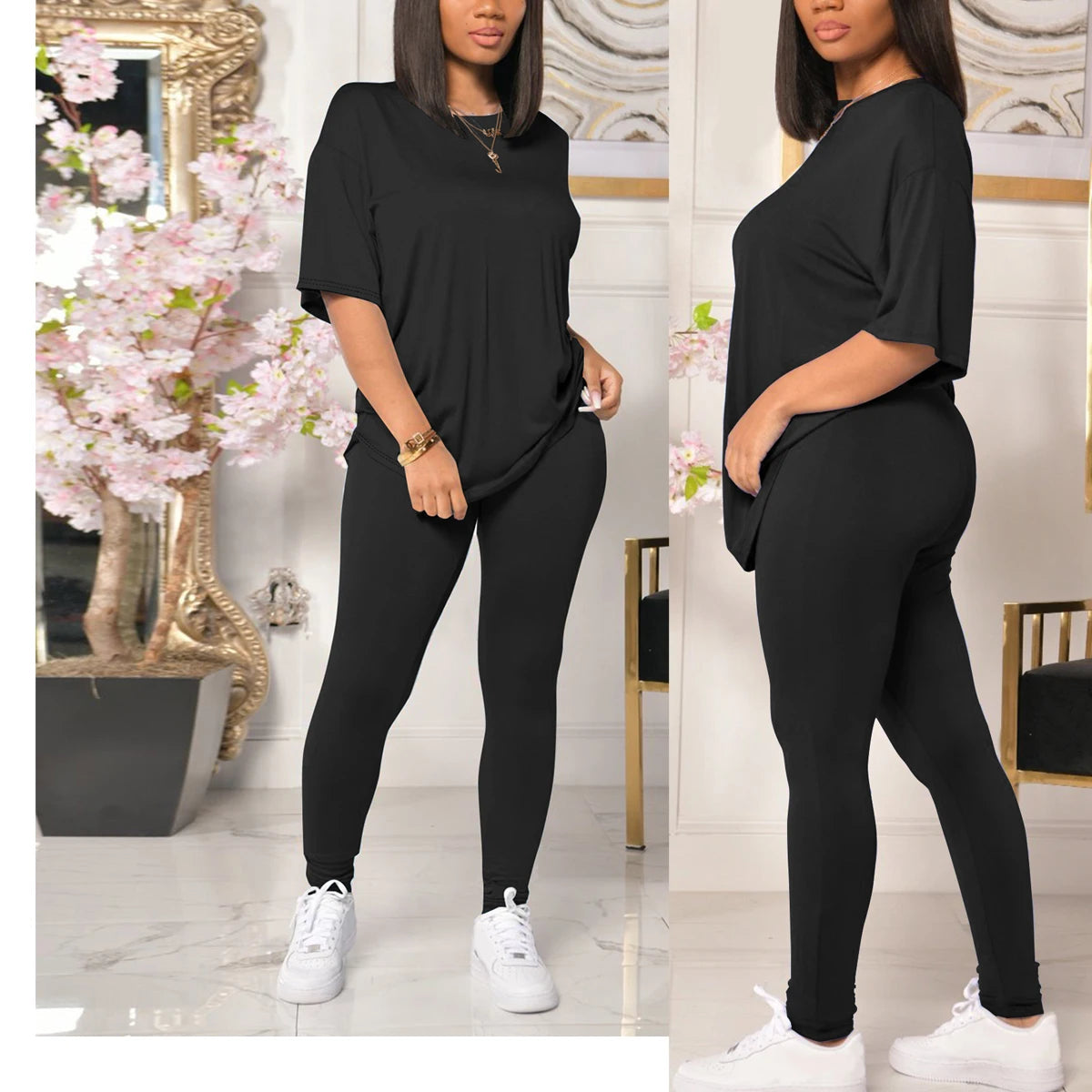 Women's Casual 2 Piece Outfits 2024 Sweatshirt and Sweatpant Jogger Sets Tracksuits