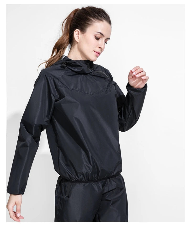 Sports Sweat Sauna Suit for Men and Women, Sweat Trousers, Running, Weight Loss, Fitness Clothing, Drop Body Suit, Jacket, Tops