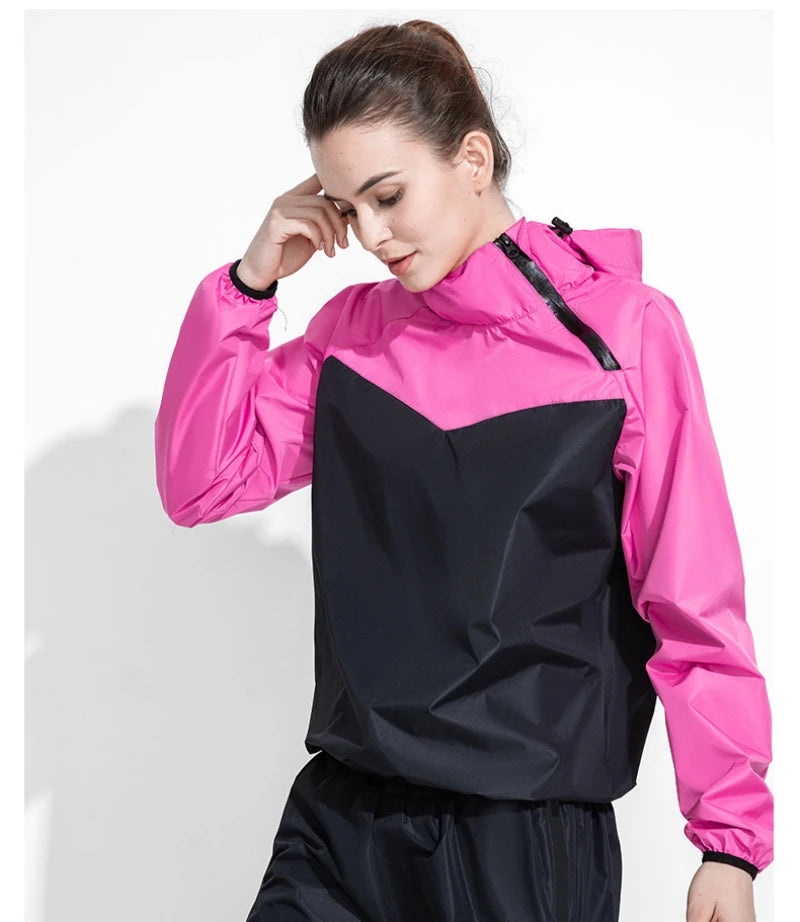 Sports Sweat Sauna Suit for Men and Women, Sweat Trousers, Running, Weight Loss, Fitness Clothing, Drop Body Suit, Jacket, Tops