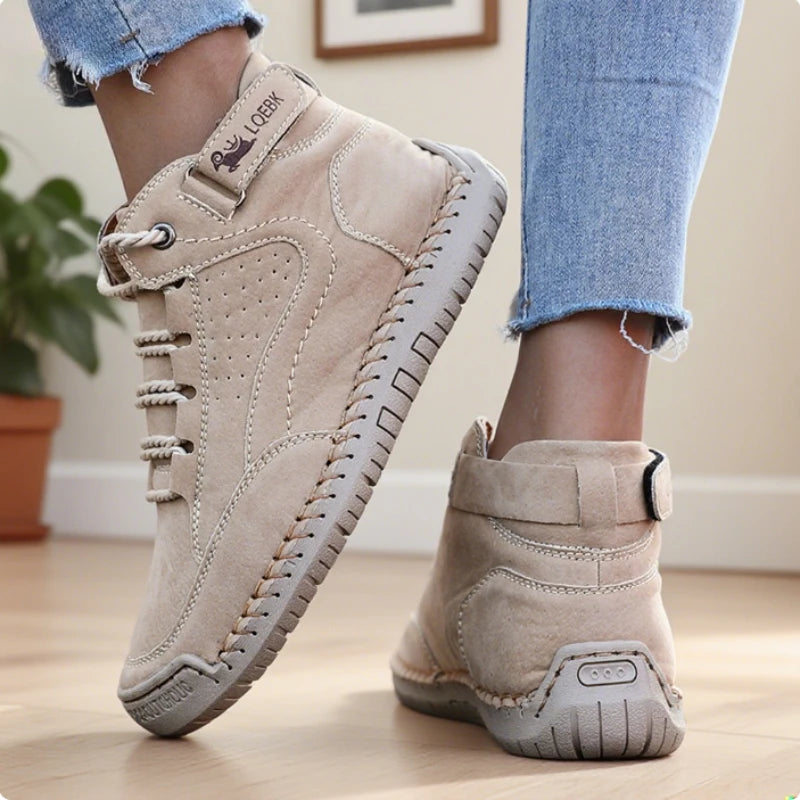 New 2025 Autumn Handmade Leather Women Boots Design Sneakers Man Breathable Casual Softer Shoes Men Ankle Boots Outdoor Boats