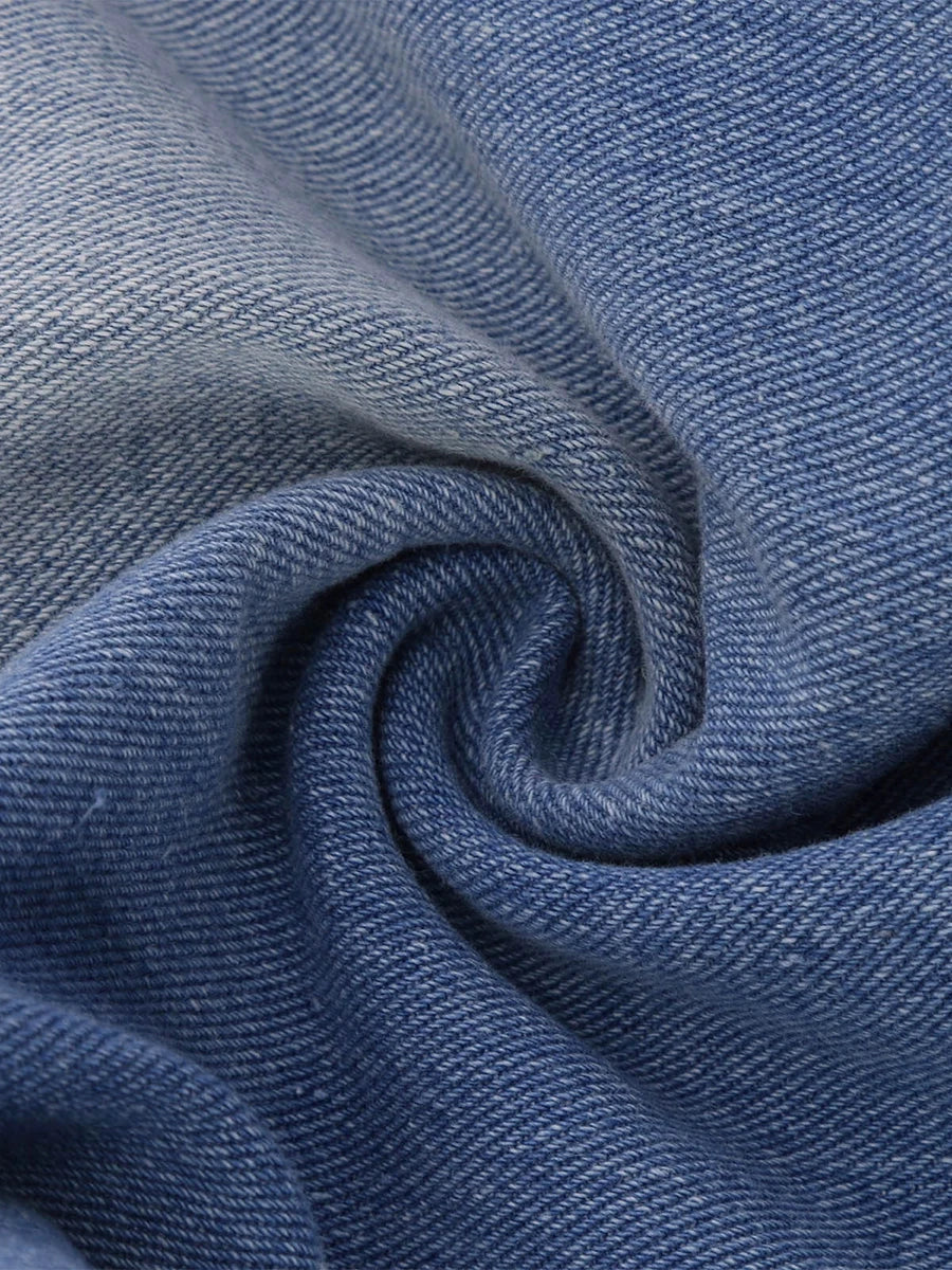 Women Men Denim Pants Casual Ripped Loose Straight Leg Jeans Trousers Trendy Bottoms for Streetwear