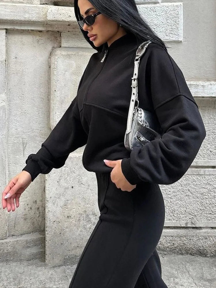 Casual Pants Suit 2025 Autumn Winter Cardigan Sweatshirts Sports Women Fashion Street Long-sleeved Jacket Trousers Two-piece Set