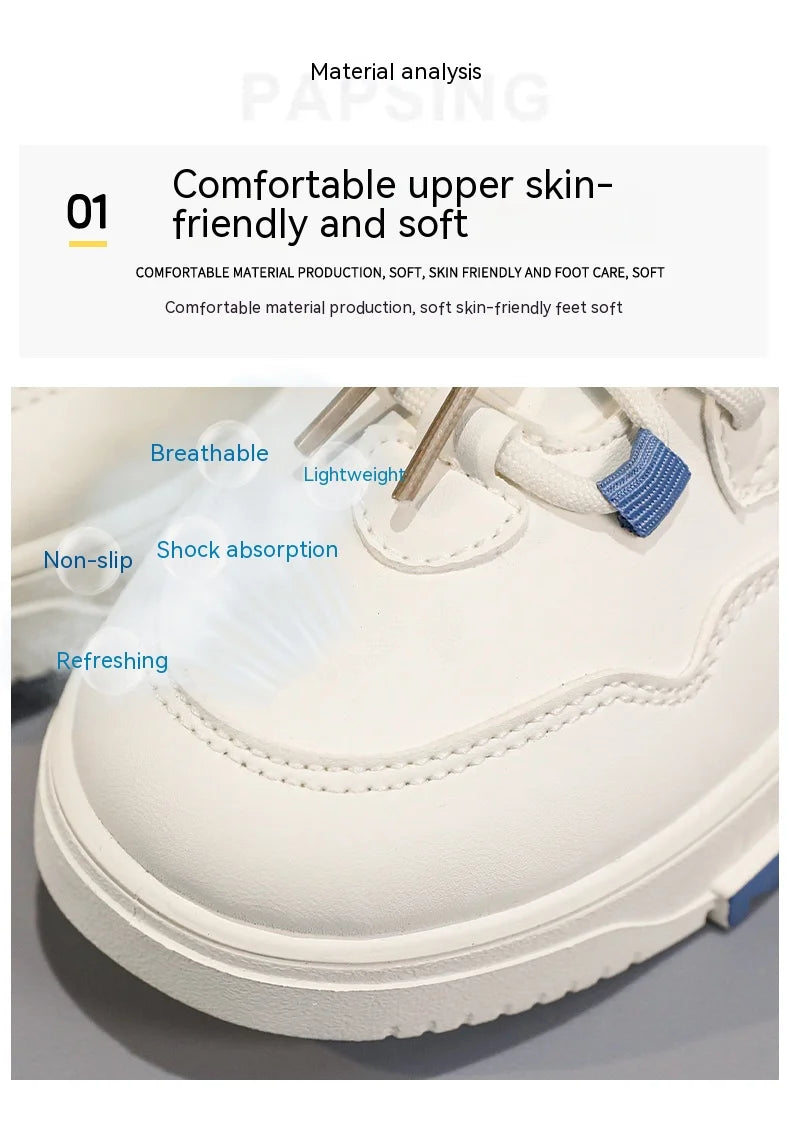 Children's shoes Children's small white shoes Boys' shoes 2024 new white sports shoes for primary school girls big children