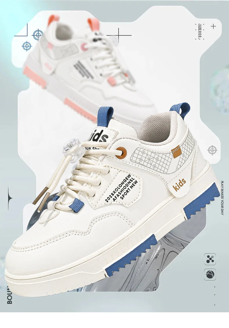 Children's shoes Children's small white shoes Boys' shoes 2024 new white sports shoes for primary school girls big children