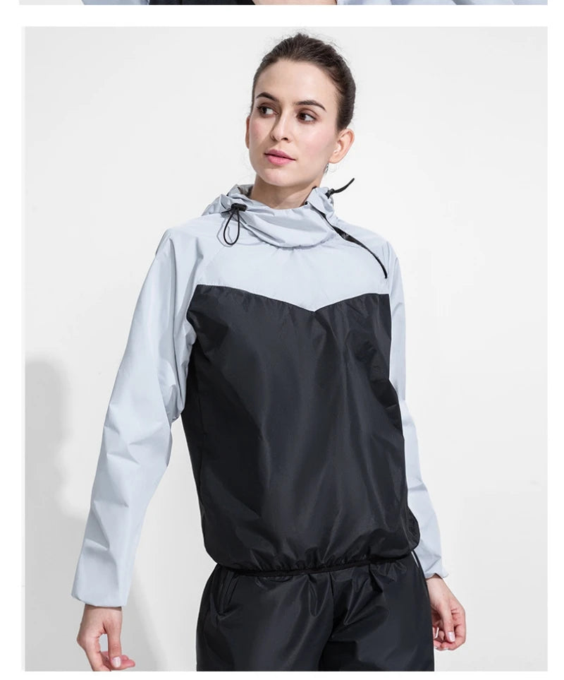 Sports Sweat Sauna Suit for Men and Women, Sweat Trousers, Running, Weight Loss, Fitness Clothing, Drop Body Suit, Jacket, Tops
