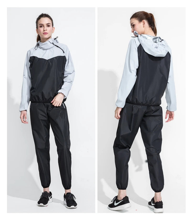 Sports Sweat Sauna Suit for Men and Women, Sweat Trousers, Running, Weight Loss, Fitness Clothing, Drop Body Suit, Jacket, Tops