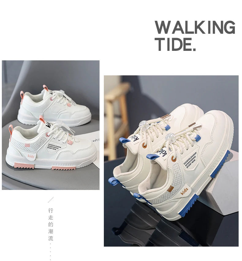 Children's shoes Children's small white shoes Boys' shoes 2024 new white sports shoes for primary school girls big children
