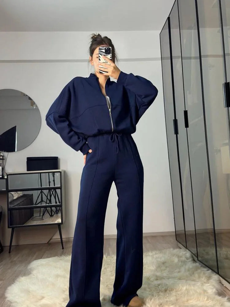 Casual Pants Suit 2025 Autumn Winter Cardigan Sweatshirts Sports Women Fashion Street Long-sleeved Jacket Trousers Two-piece Set