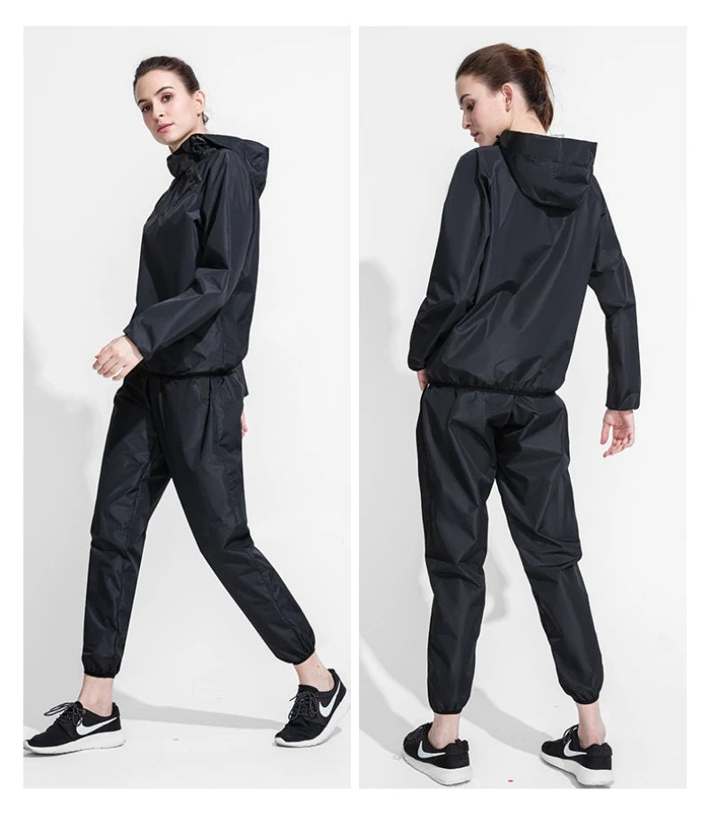Sports Sweat Sauna Suit for Men and Women, Sweat Trousers, Running, Weight Loss, Fitness Clothing, Drop Body Suit, Jacket, Tops