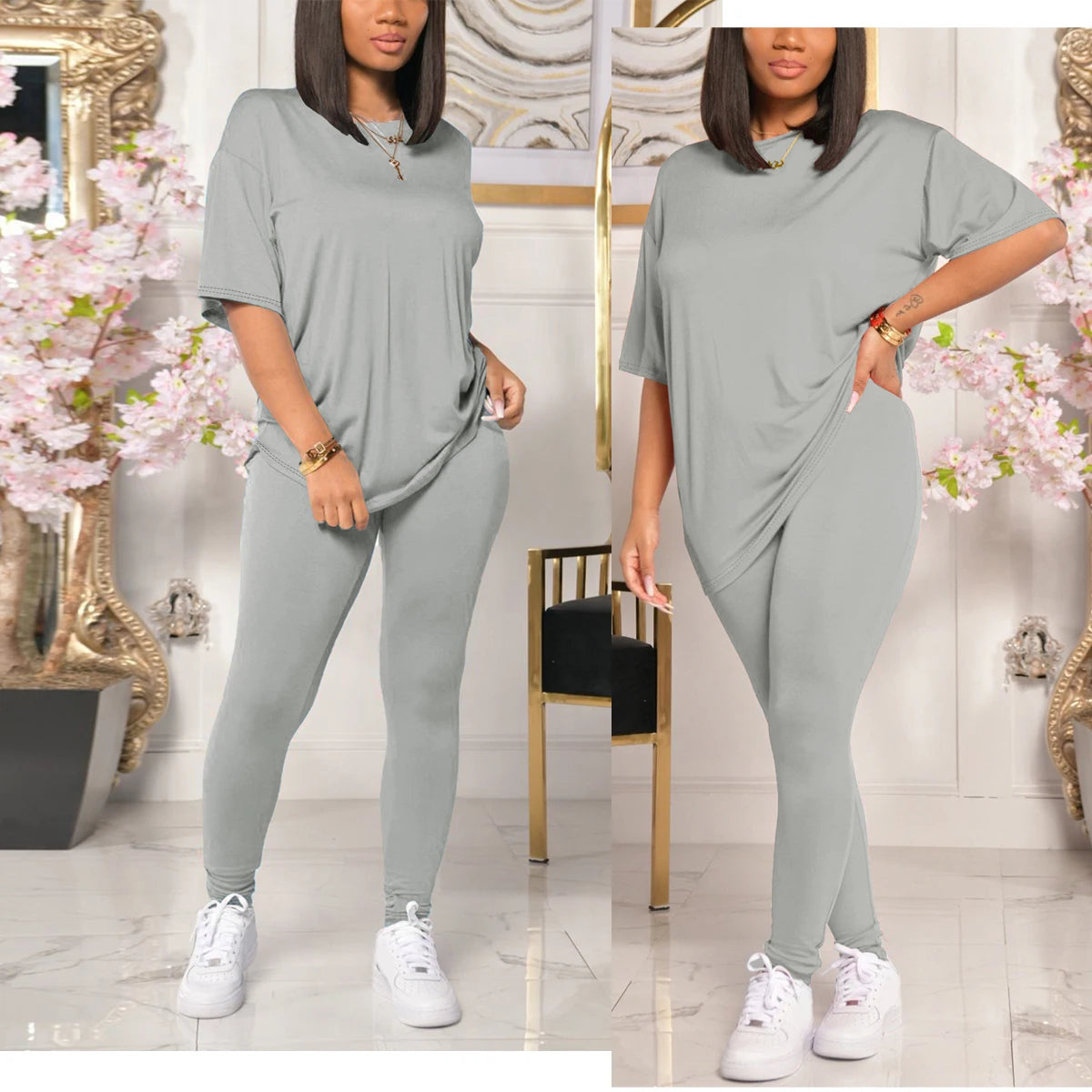 Women's Casual 2 Piece Outfits 2024 Sweatshirt and Sweatpant Jogger Sets Tracksuits