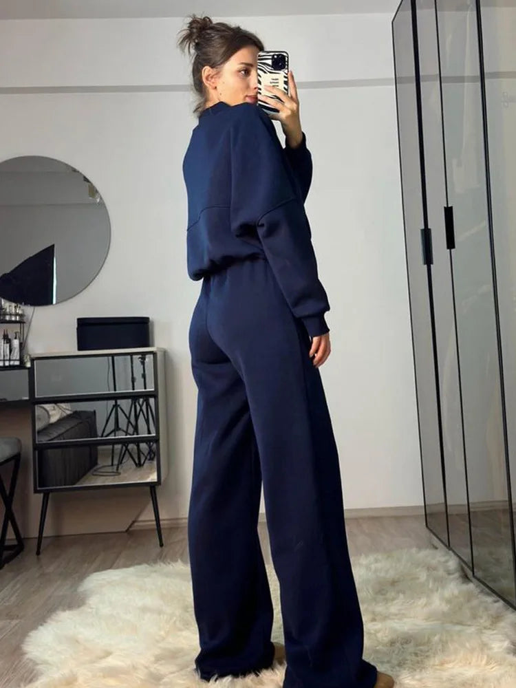 Casual Pants Suit 2025 Autumn Winter Cardigan Sweatshirts Sports Women Fashion Street Long-sleeved Jacket Trousers Two-piece Set