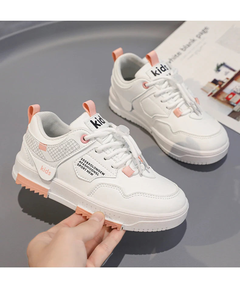 Children's shoes Children's small white shoes Boys' shoes 2024 new white sports shoes for primary school girls big children