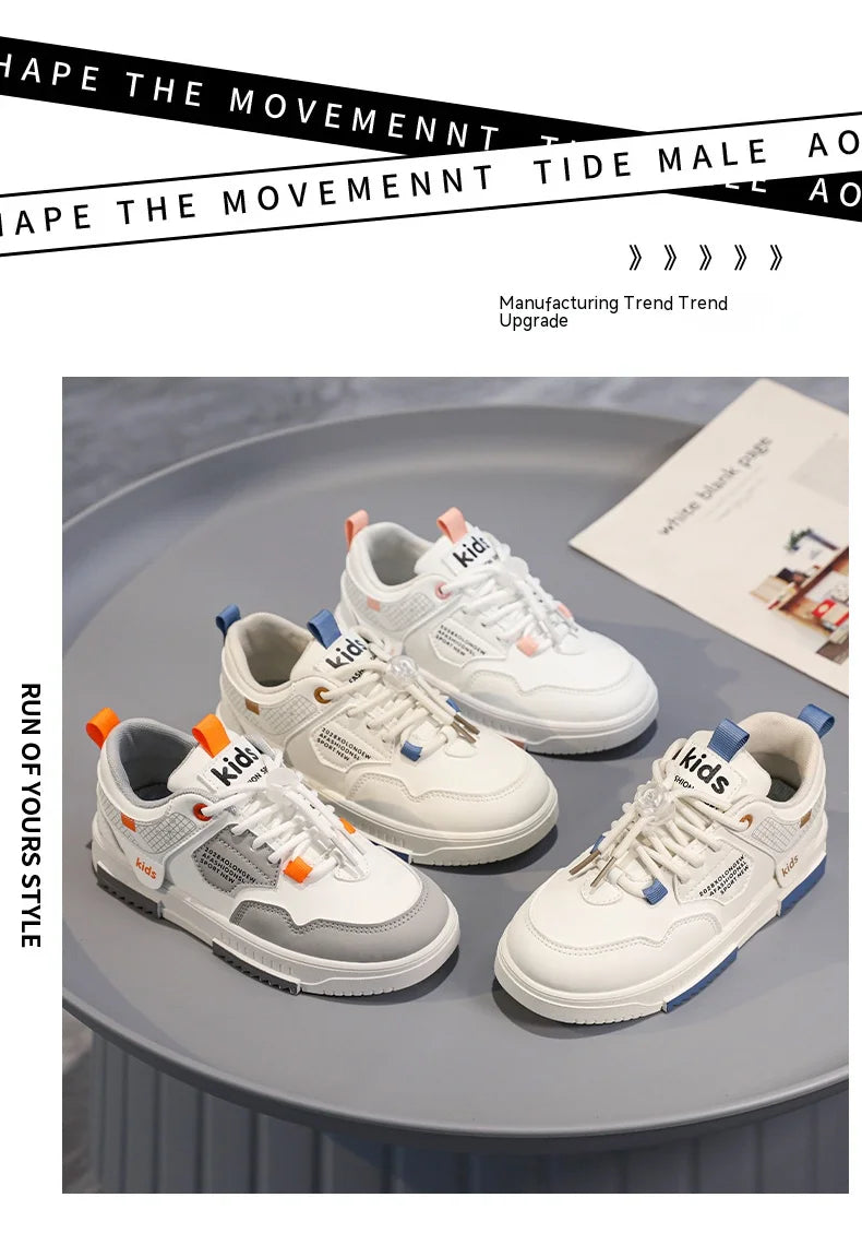 Children's shoes Children's small white shoes Boys' shoes 2024 new white sports shoes for primary school girls big children