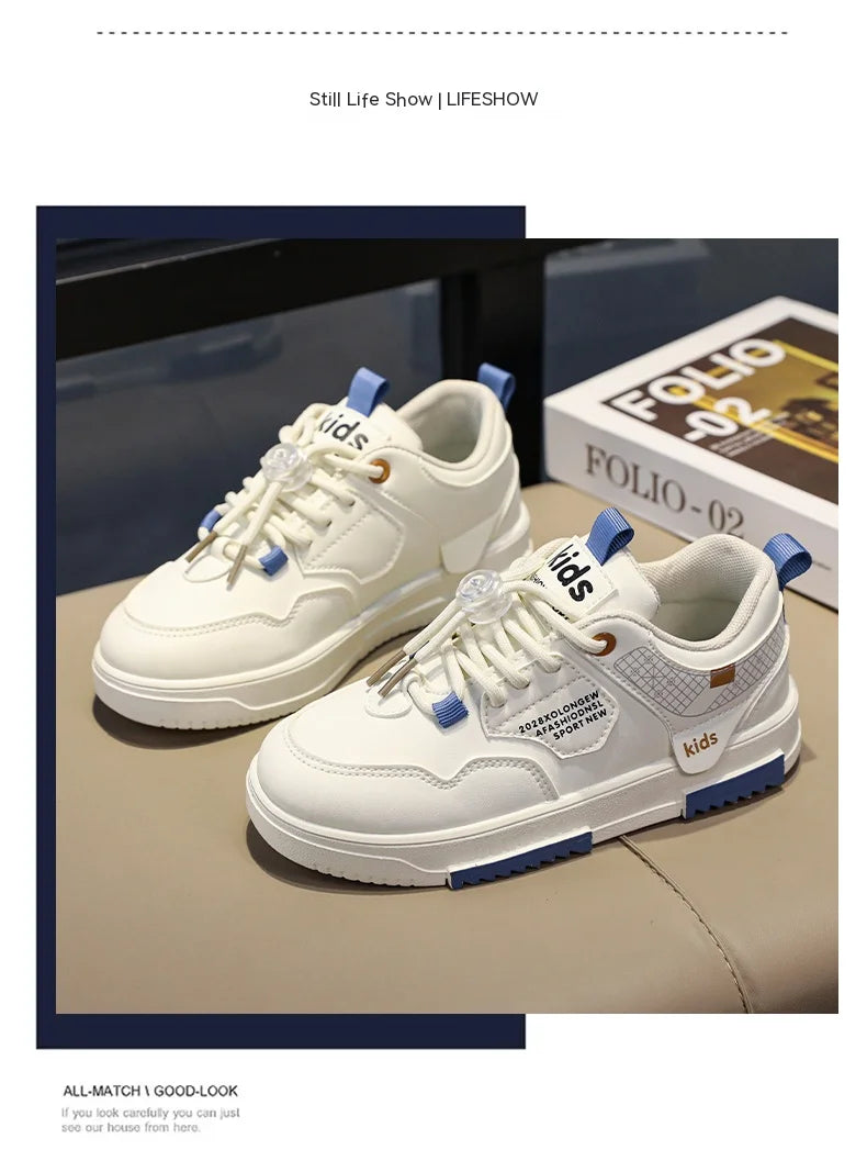 Children's shoes Children's small white shoes Boys' shoes 2024 new white sports shoes for primary school girls big children