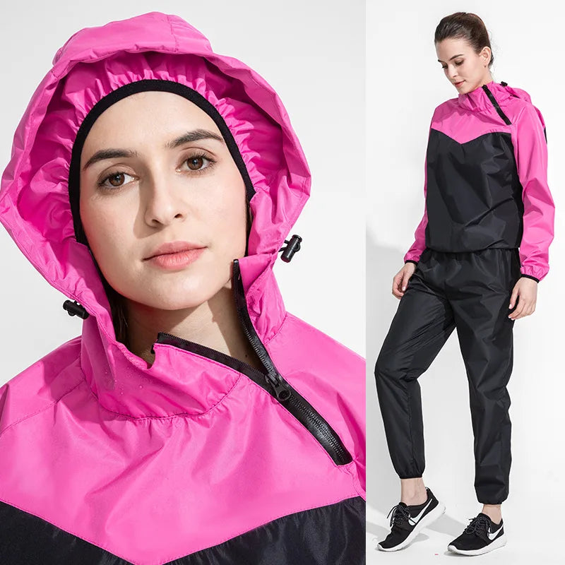 Sports Sweat Sauna Suit for Men and Women, Sweat Trousers, Running, Weight Loss, Fitness Clothing, Drop Body Suit, Jacket, Tops