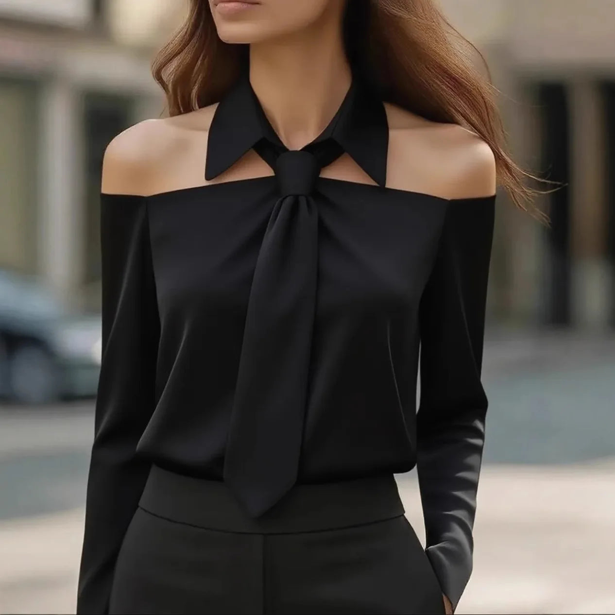 Fashion Women Tank Top Camisole Halter Neck Strap Necktie Lapel Design Loose Sleeveless Blouses Blusas Mujer Moda Sexy Shirt