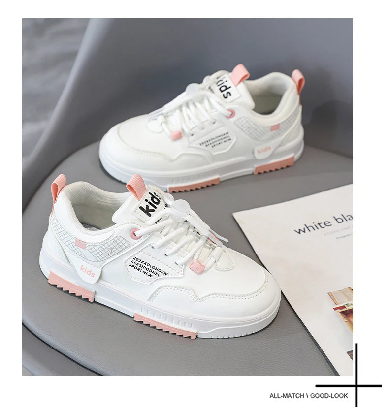 Children's shoes Children's small white shoes Boys' shoes 2024 new white sports shoes for primary school girls big children