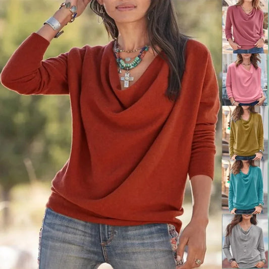 Women's Elegant Fashionable Long Sleeved T-shirt 2024 New T-shir Tops  Womans Tops Camisetas Mujeres Tendencias 2024 Shirts