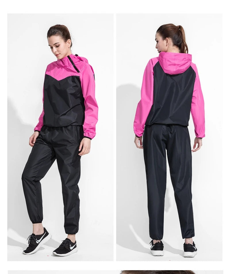Sports Sweat Sauna Suit for Men and Women, Sweat Trousers, Running, Weight Loss, Fitness Clothing, Drop Body Suit, Jacket, Tops
