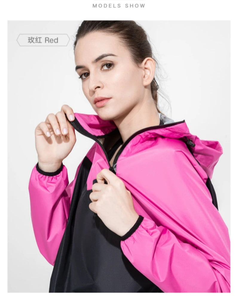 Sports Sweat Sauna Suit for Men and Women, Sweat Trousers, Running, Weight Loss, Fitness Clothing, Drop Body Suit, Jacket, Tops