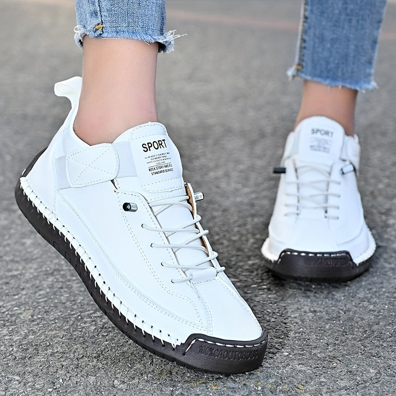 Women'S Slip-On Loafers - Breathable Synthetic Cover Casual Shoes with Soft Rubber Sole, Lace-Up Design, All-Season Comfort for Casual Attire, Ladies Shoes