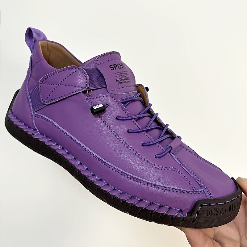 Women'S Slip-On Loafers - Breathable Synthetic Cover Casual Shoes with Soft Rubber Sole, Lace-Up Design, All-Season Comfort for Casual Attire, Ladies Shoes