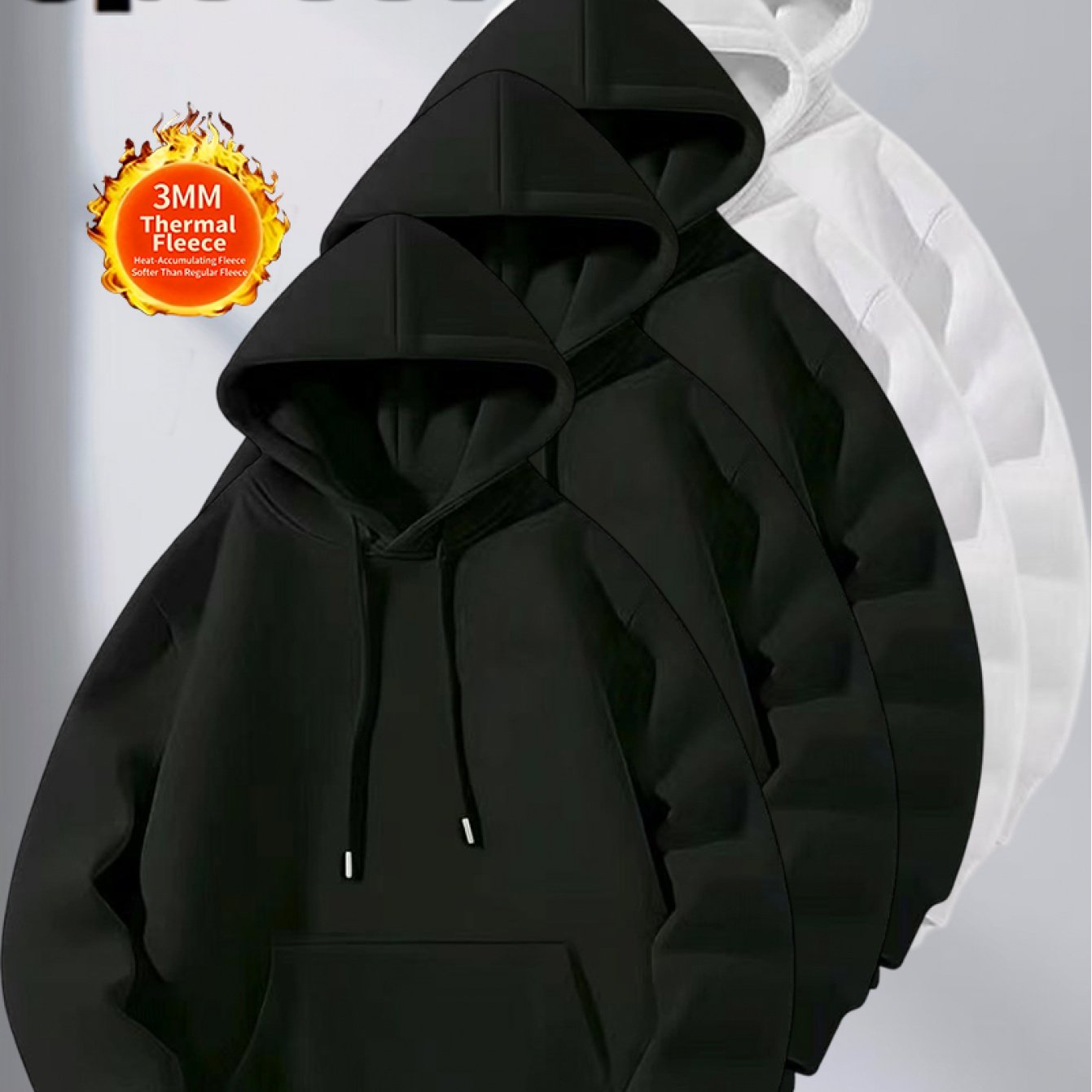 5pcs Set Solid Color Sweatshirt | Lightweight Comfortable Ins Style, Fleece-Lined Warm Windproof, Simple Cut Sporty Details, Casual Fit for Men