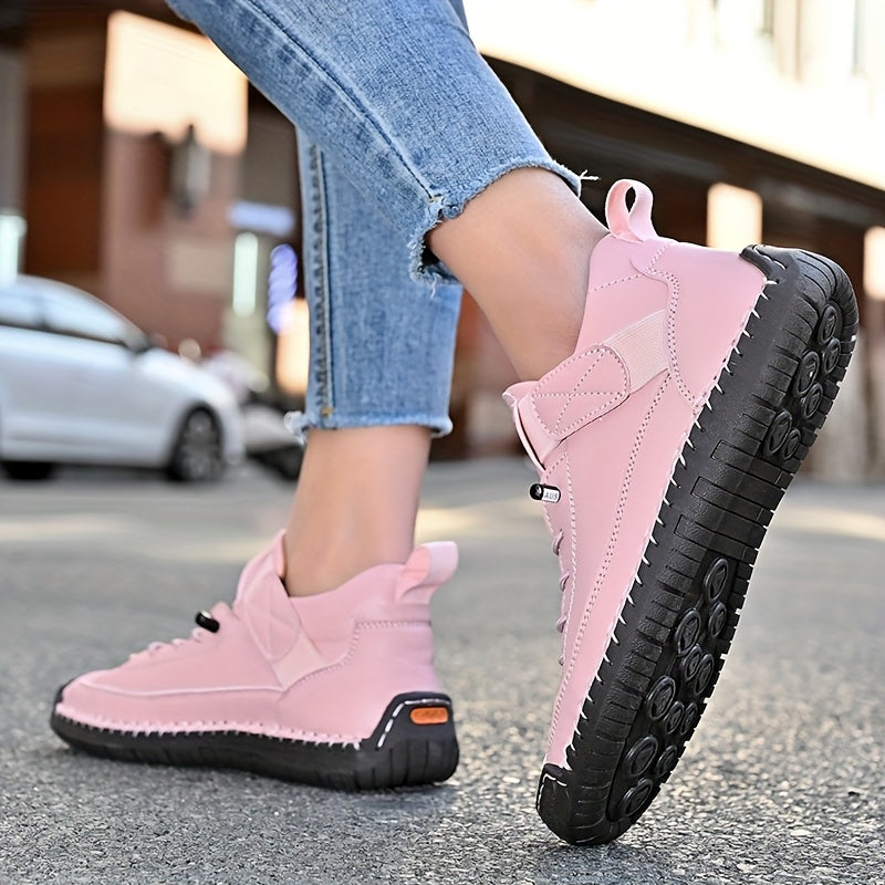 Women'S Slip-On Loafers - Breathable Synthetic Cover Casual Shoes with Soft Rubber Sole, Lace-Up Design, All-Season Comfort for Casual Attire, Ladies Shoes