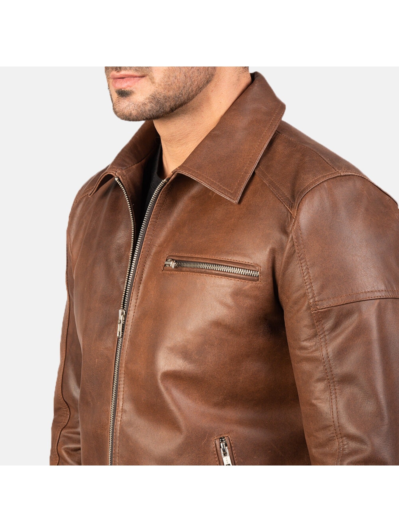 Stand-Up Collar Biker Jacket for Men | Trendy & Stylish New Casual Jacket with Zipper Closure and